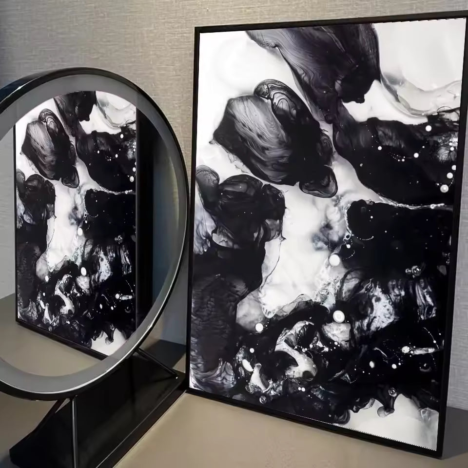 Abstract B&W Rock Haze Art Print