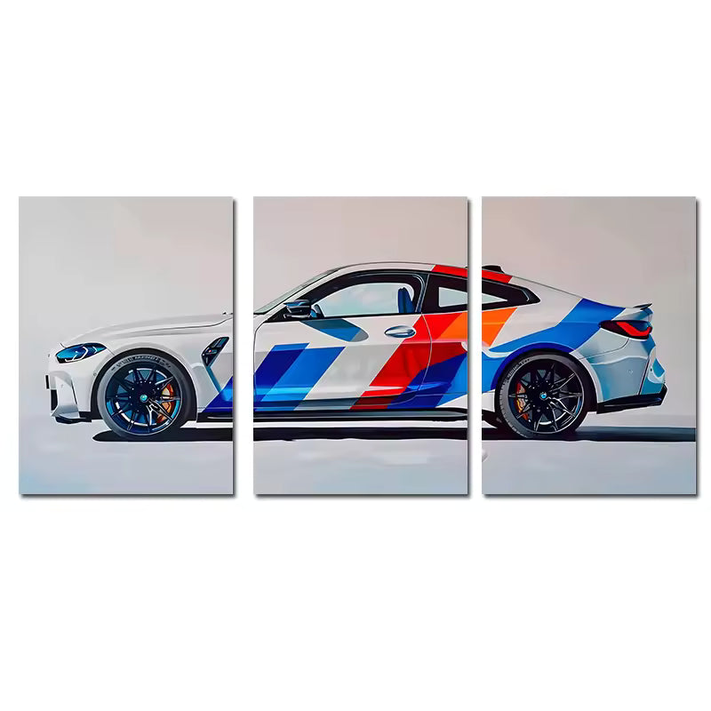 Supercar Multicolor 3 Piece Art Print